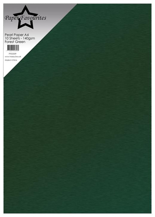 Paper Favourites  Pearl Paper Forest green A4 2 sidet 140g